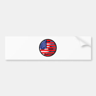 Autocollant De Voiture Soccer Ball & USA Drapeau2 Le MUSÉE Zazzle Black-C