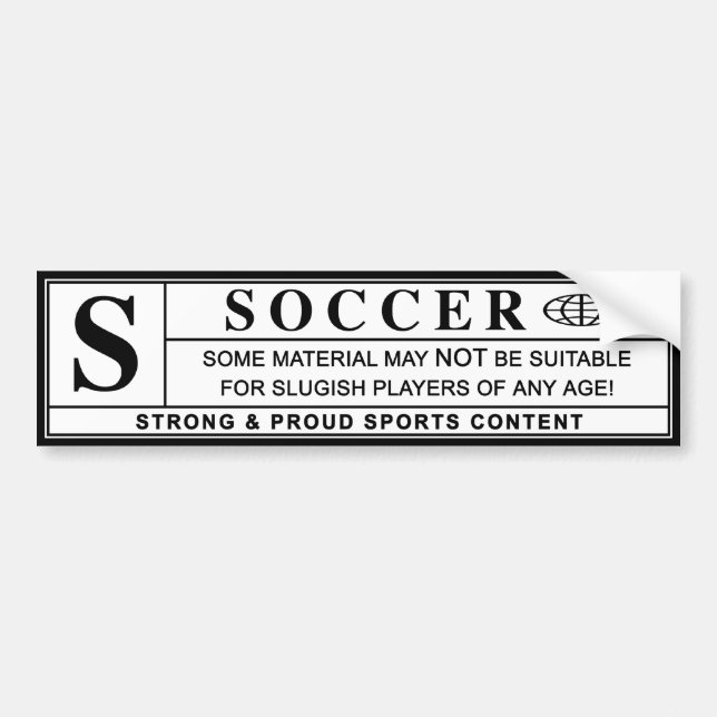 Autocollant De Voiture soccer warning label (Devant)