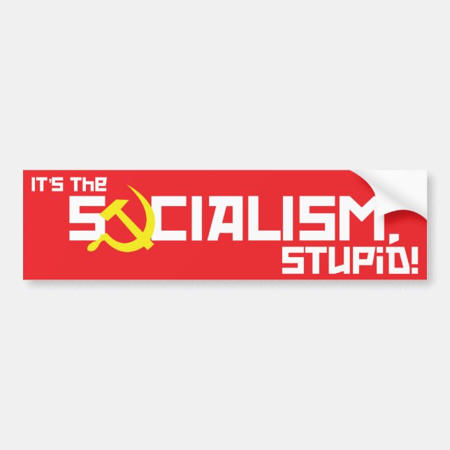 Autocollant De Voiture Socialisme stupide - rouge (Devant)