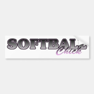Autocollant De Voiture Softball Chick