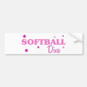 Autocollant De Voiture Softball Diva