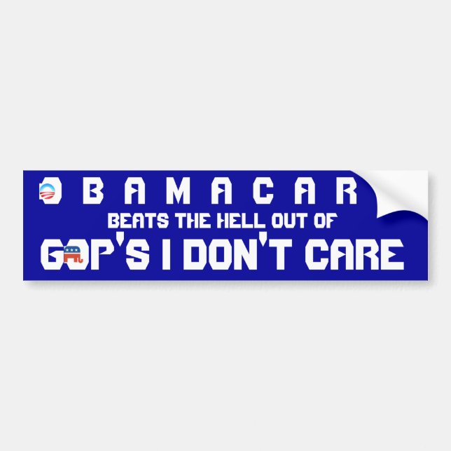 AUTOCOLLANT DE VOITURE SOIN D'OBAMACARE V. GOP DO PAS (Devant)