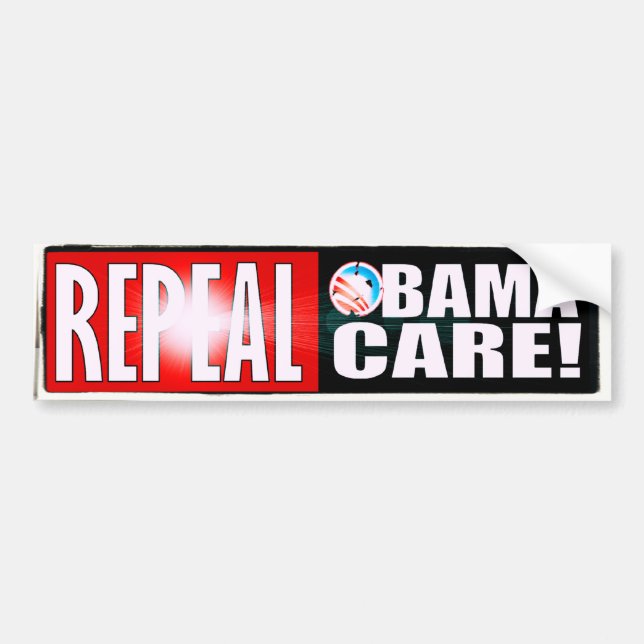 AUTOCOLLANT DE VOITURE SOIN OBAMACARE D'OBAMA D'ABROGATION (Devant)