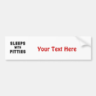 Autocollant De Voiture Sommeils avec le texte de Pitties
