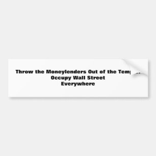 Autocollant De Voiture Sortez les Moneylenders du Temple ! Occupy