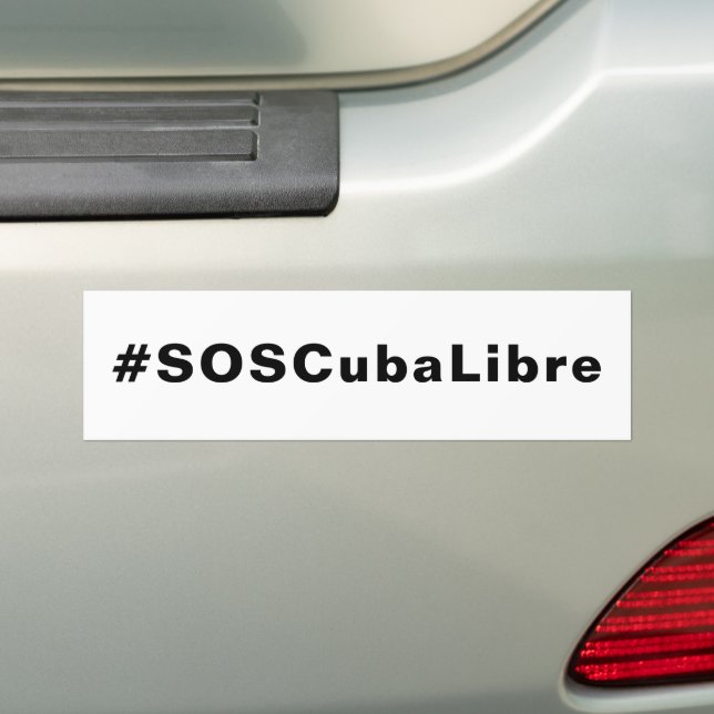 Autocollant De Voiture #SOSCubaLibre, Cuba voiture blanche noire (En voiture)