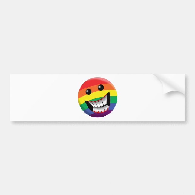 Autocollant De Voiture Sourire d'arc-en-ciel (Devant)
