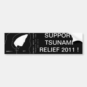 AUTOCOLLANT DE VOITURE SOUTENIR LES SINISTRÉS DU TSUNAMI