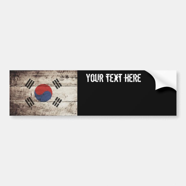 Autocollant De Voiture South Korea Flag on Old Wood Grain (Devant)