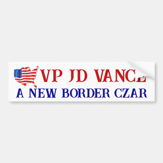 Autocollant De Voiture SOUTIENS VP JD VANCE A NEW BORDER CZAR USA! Drapea (Devant)