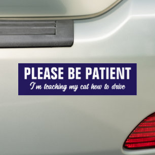 Autocollant De Voiture Soyez Patients, J'Apprends À Mon Chat À Conduire