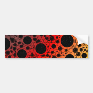 Autocollant De Voiture Spots de bulles spatiales - Noir/Rouge/Or