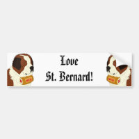 St Bernard avec un petit baril de vin - schéma