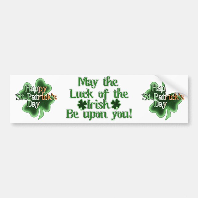 Autocollant De Voiture St. Patrick's Day Four Leaf Clover (Devant)