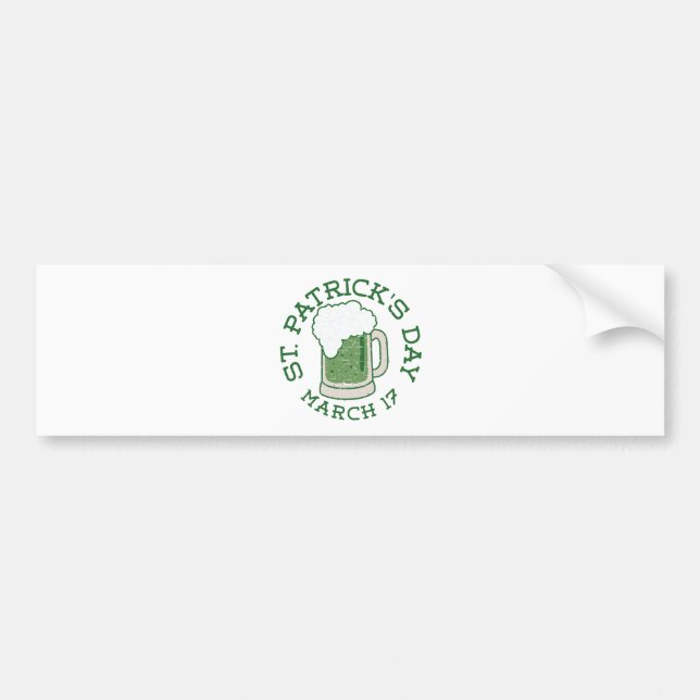 Autocollant De Voiture st patricks distressed green beer (Devant)