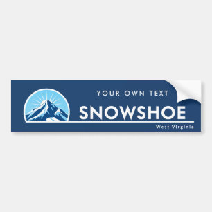 Autocollant De Voiture Station de ski de montagne Snowshoe West Virginia