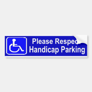 Autocollant De Voiture Stationnement d'handicap de respect
