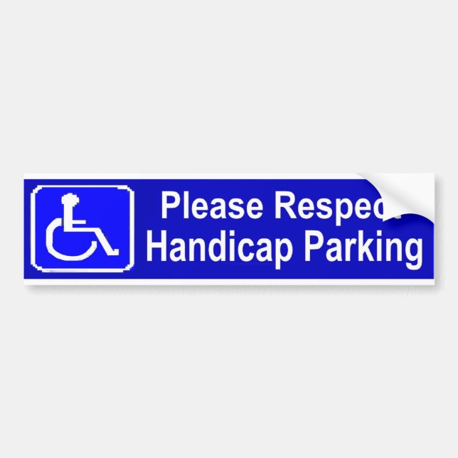 Autocollant De Voiture Stationnement d'handicap de respect (Devant)