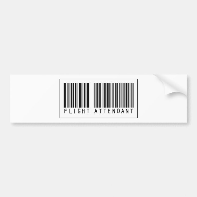 Autocollant De Voiture Steward (hôtesse de l'air) de code barres (Devant)