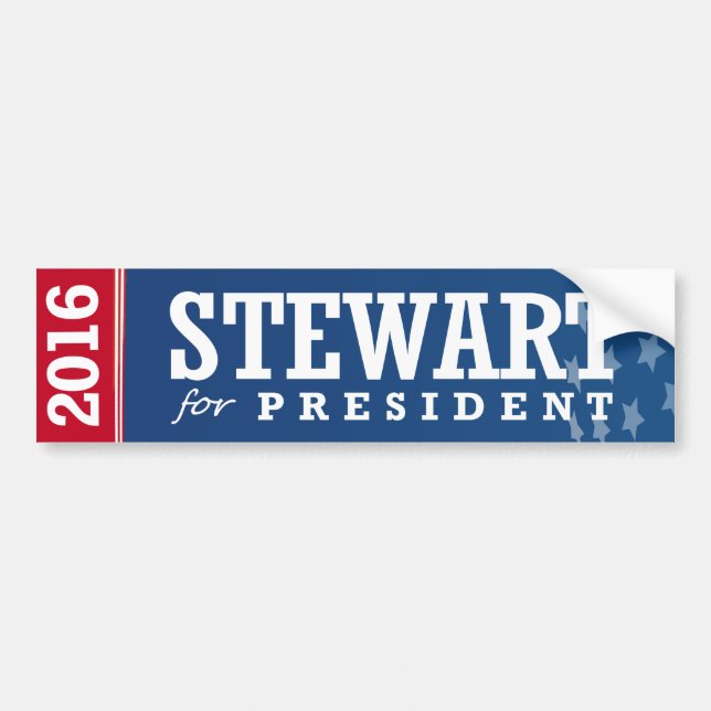 AUTOCOLLANT DE VOITURE STEWART POUR LE PRÉSIDENT 2016 (Devant)