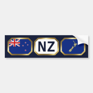 Autocollant De Voiture Stick de pare-chocs New Zealand Flag Map
