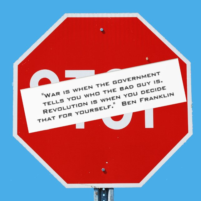 Autocollant De Voiture Stick pare-chocs de Benjamin Franklin Revolution (Créateur téléchargé)