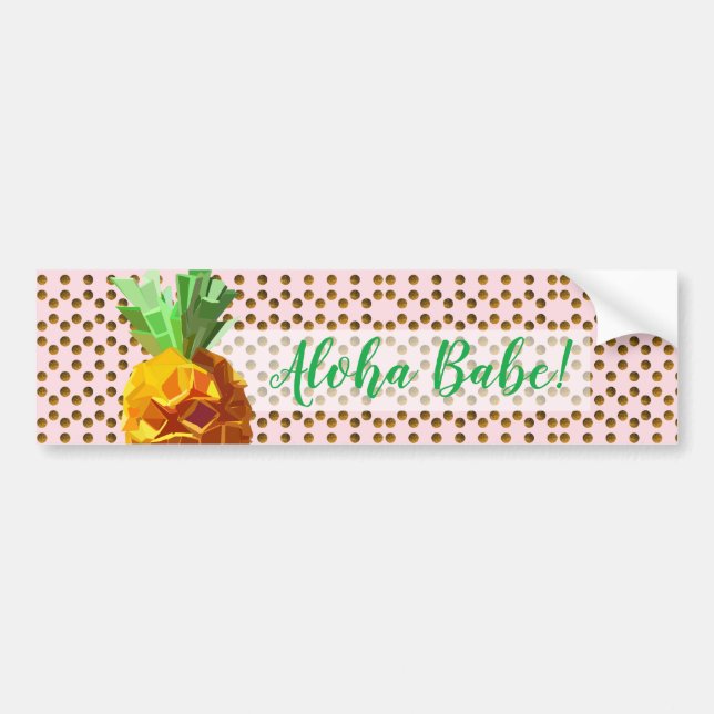 Autocollant De Voiture Sticker Aloha Babe ananas (Devant)