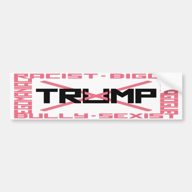 Autocollant De Voiture Sticker anti-Trump rose pare-chocs (Devant)