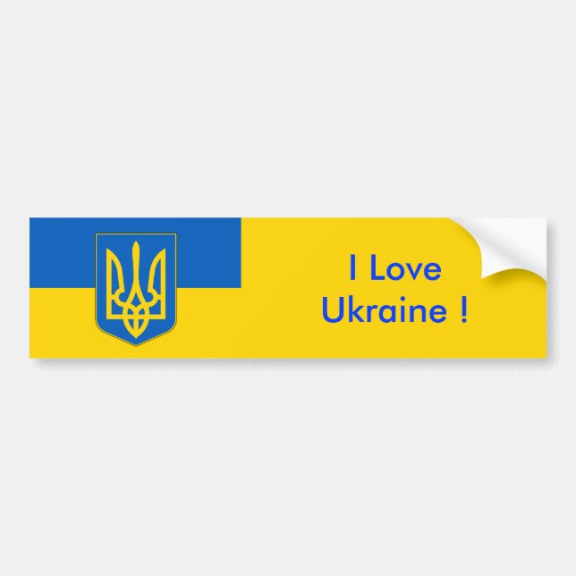 Autocollant De Voiture Sticker avec le drapeau de l'Ukraine (Devant)