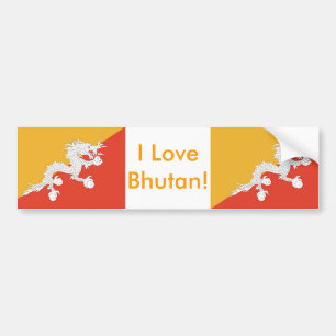 Autocollant De Voiture Sticker avec le drapeau du Bhoutan