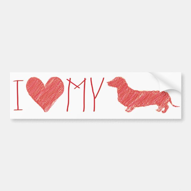 Autocollant De Voiture Sticker Dachshund Bumper (Devant)