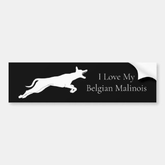 Autocollant De Voiture Sticker de pare-chocs blanc belge Malinois