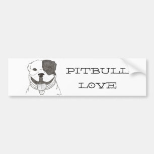 Autocollant De Voiture Sticker de pare-chocs Pitbull Love