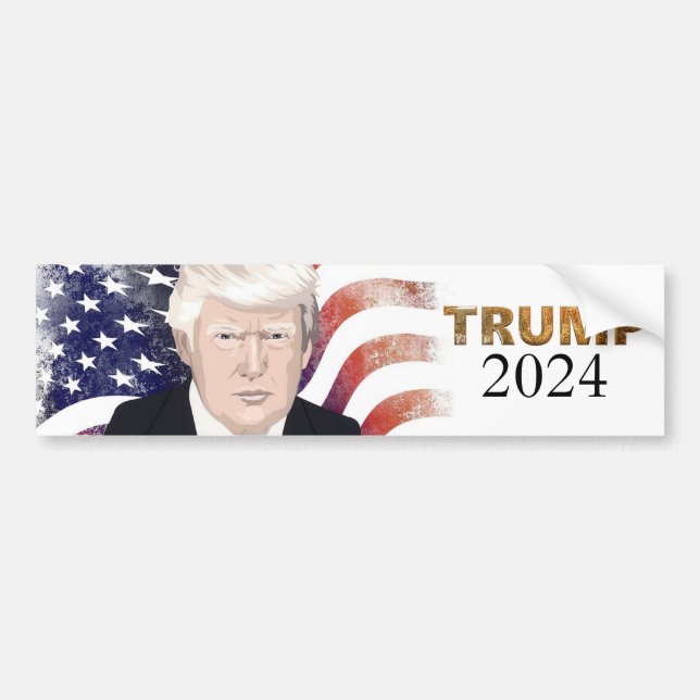 Autocollant De Voiture Sticker de pare-chocs TRUMP 2024 (Devant)