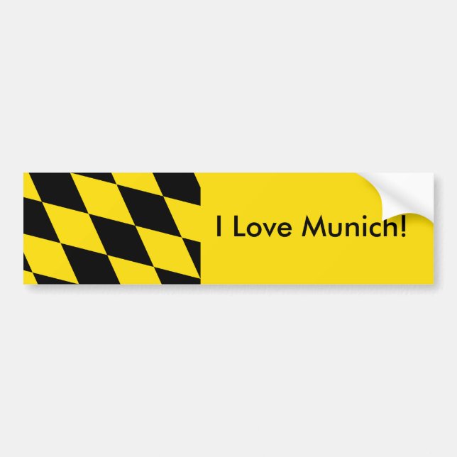 Autocollant De Voiture Sticker Drapeau de Munich, Allemagne (Devant)