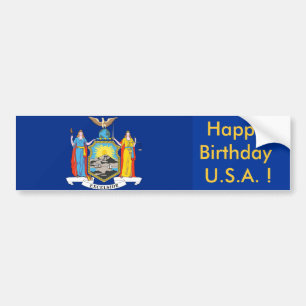 Autocollant De Voiture Sticker Drapeau de New York, Joyeux anniversaire U