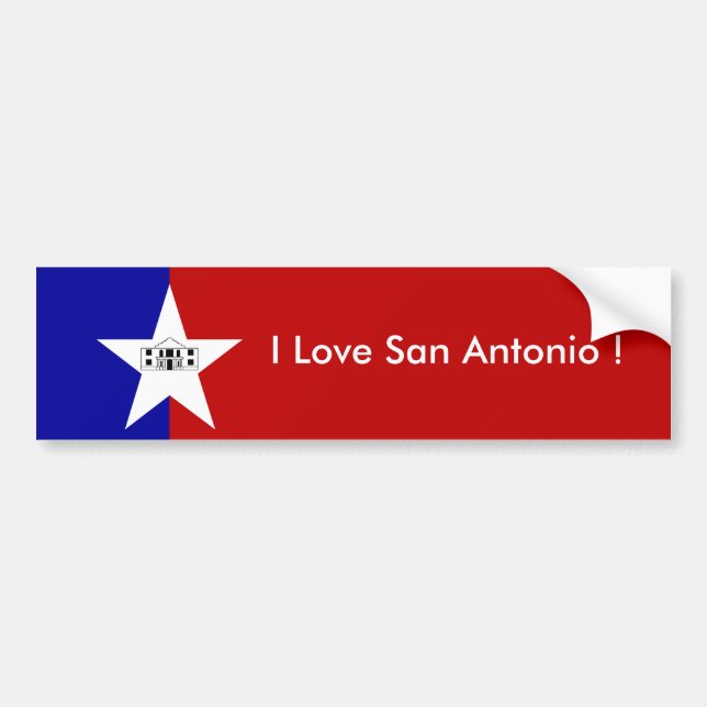 Autocollant De Voiture Sticker Drapeau de San Antonio City, U.S.A. (Devant)