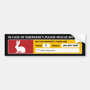 Autocollant De Voiture Sticker d'urgence (lapin)
