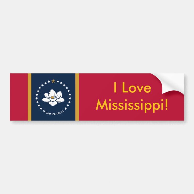 Autocollant De Voiture Sticker Flag of Mississippi State, USA (Devant)