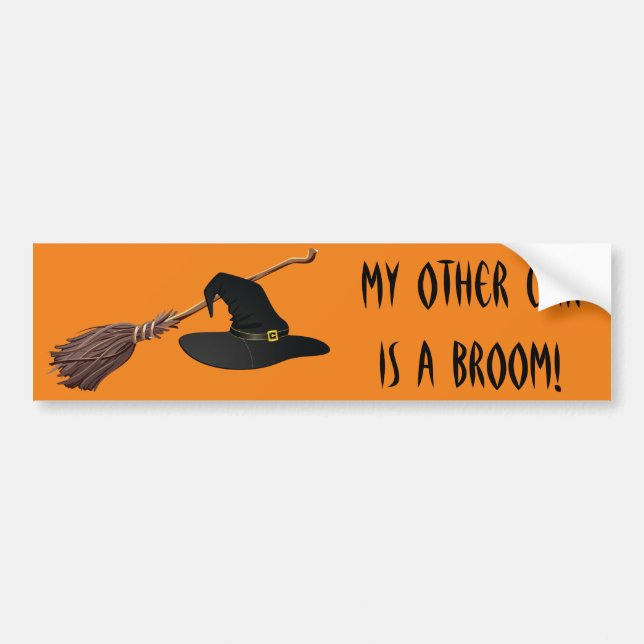 Autocollant De Voiture Sticker pare-chocs Casquette et Broomstick (Devant)