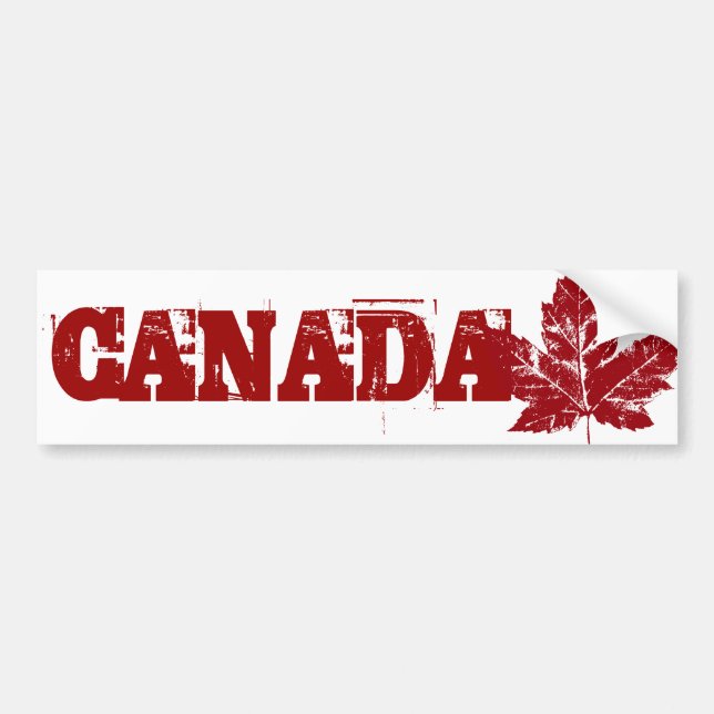 Autocollant De Voiture Sticker pare-chocs cool Canada en feuille d'érable (Devant)