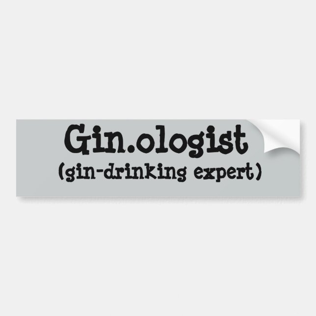 Autocollant De Voiture Sticker pare-chocs Gin.ologist (Devant)