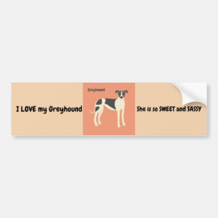 Autocollant De Voiture Sticker pare-chocs Greyhound Chien