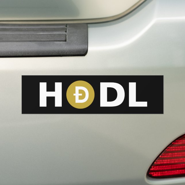 Autocollant De Voiture Sticker pare-chocs HODL Dogecoin (DOGE) (En voiture)