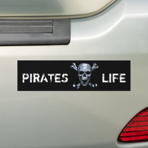 Autocollant De Voiture Sticker pare-chocs noir crâne pirate