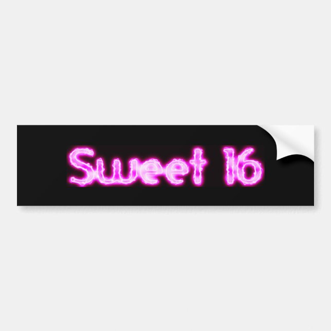 Autocollant De Voiture Sticker pare-chocs noir Sweet 16 Parties scintilla (Devant)