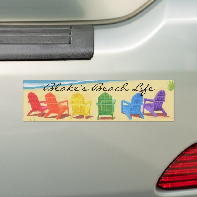 Autocollant De Voiture Sticker pare-chocs personnalisé Beach Life (En voiture)
