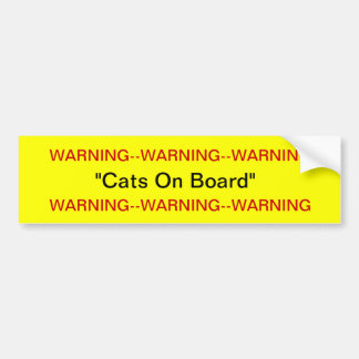 Autocollant De Voiture Sticker pare-chocs pour chats d'avertissement