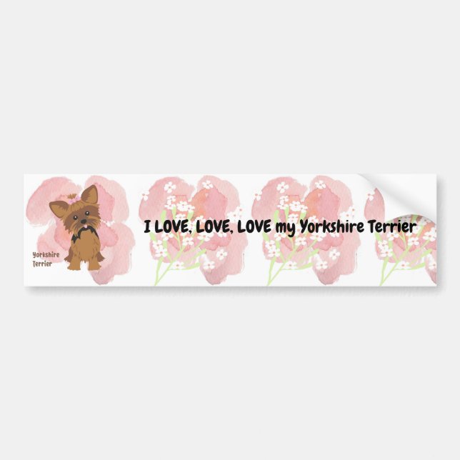 Autocollant De Voiture Sticker pare-chocs pour Yorkshire Terrier (Devant)