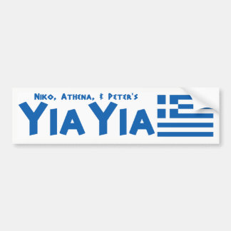 Autocollant De Voiture Sticker pare-chocs YIAYIA Grec (Personnalisé)